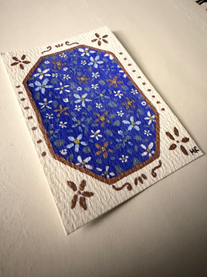 Floral Tile aceo art card thumbnail 2