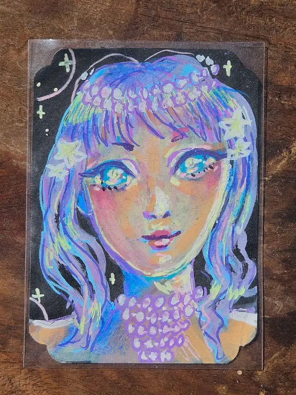 Purple Pearls aceo art card