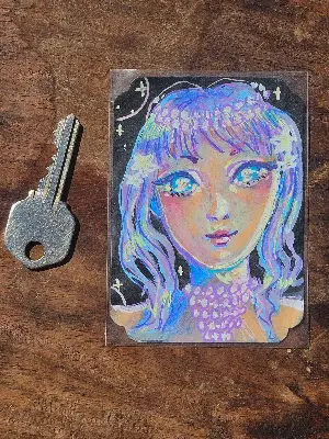 Purple Pearls aceo art card thumbnail 2
