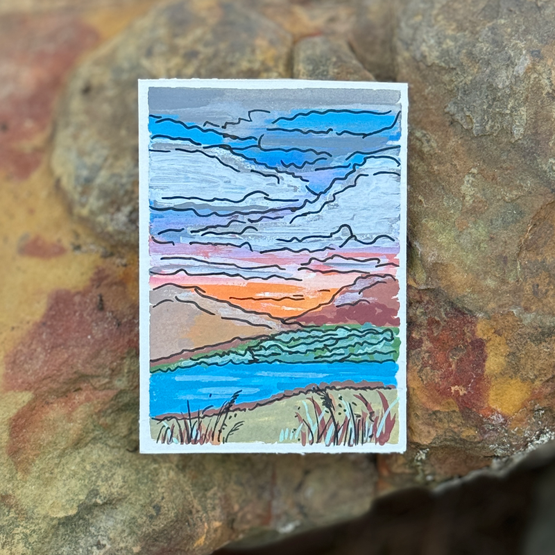 ACEO “Abstract Mountains” aceo art card