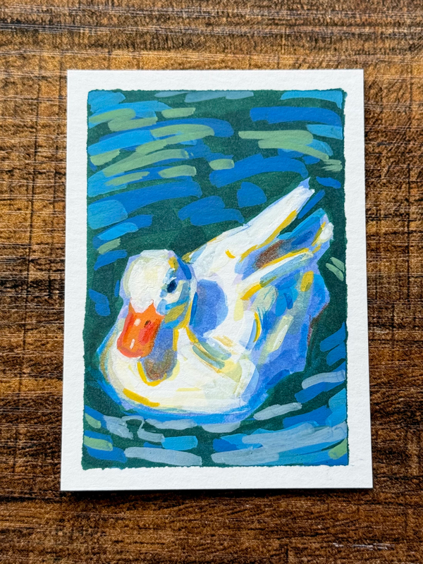 Lucky Duck aceo art card