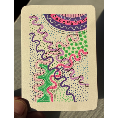 Wiggles and Dots aceo art card thumbnail 1