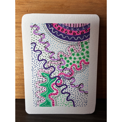 Wiggles and Dots aceo art card thumbnail 2