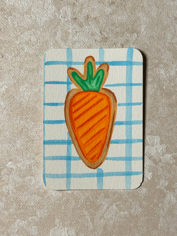 Carrot Easter sugar cookie aceo art card