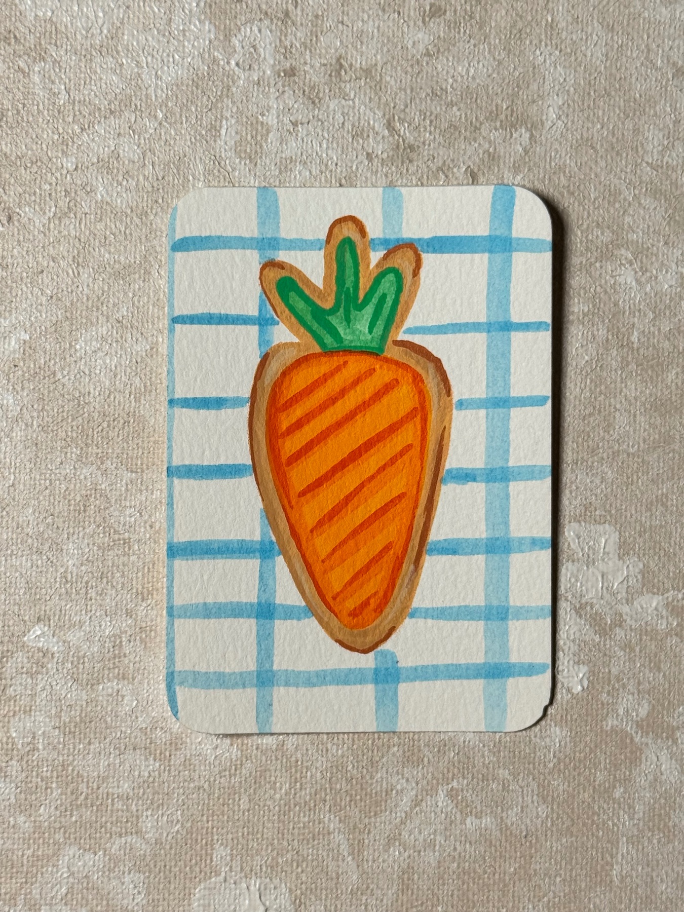 Carrot Easter sugar cookie aceo art card