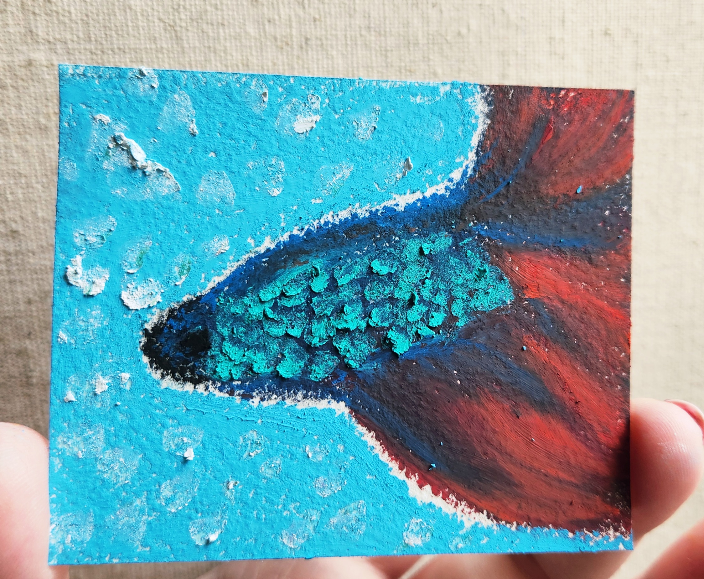 Betta fish aceo art card