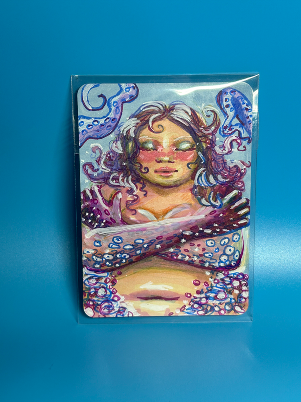 Mermaid Hugs aceo art card