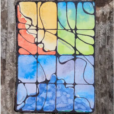 Abstract Stained Glass#3 aceo art card thumbnail 2
