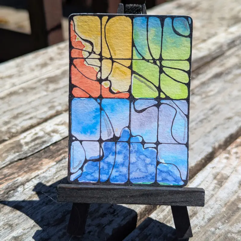 Abstract Stained Glass#3 aceo art card