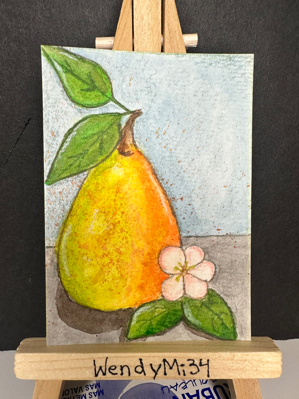 Pear aceo art card