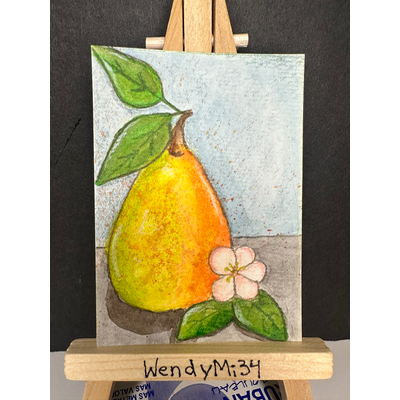 Pear aceo art card thumbnail 1