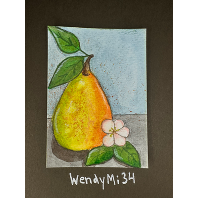 Pear aceo art card thumbnail 2