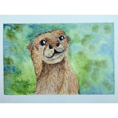 The Otter Ones - Buck aceo art card thumbnail 2