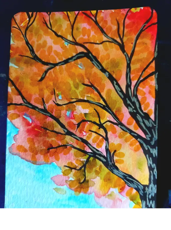 Fall View aceo art card