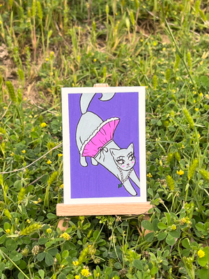 Fashion Cat aceo art card thumbnail 2