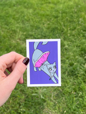 Fashion Cat aceo art card thumbnail 1