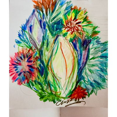 Flowers aceo art card thumbnail 1