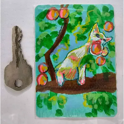 Fruit Thief aceo art card thumbnail 2