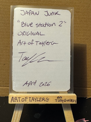 Blue Station 2 aceo art card thumbnail 2