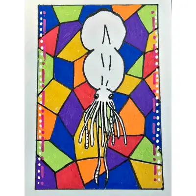 Gertrude the Colossal Squid aceo art card thumbnail 2