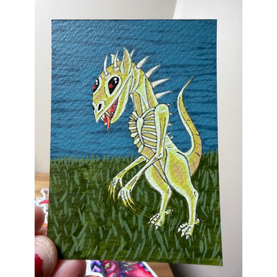 Chupacabra aceo art card thumbnail 2