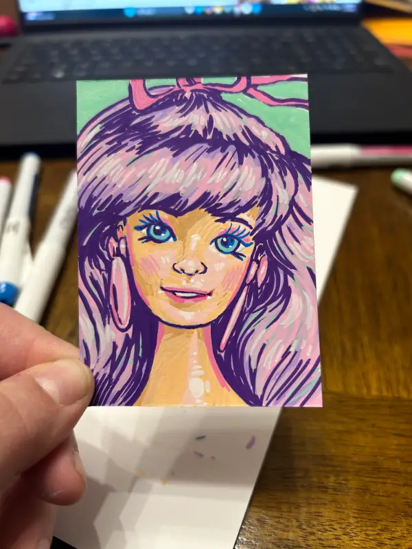 Barbie Girl aceo art card