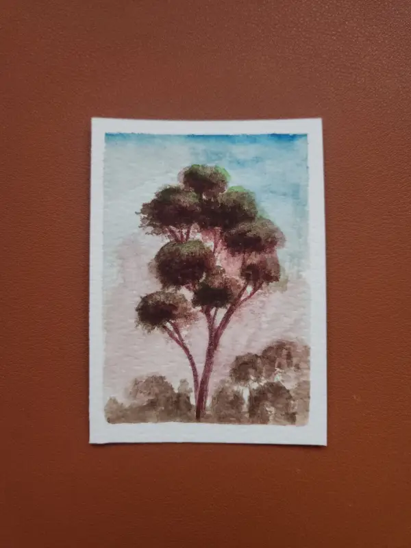 Fall of Giants 1 - Eucalyptus tree aceo art card