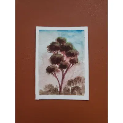 Fall of Giants 1 - Eucalyptus tree aceo art card thumbnail 1