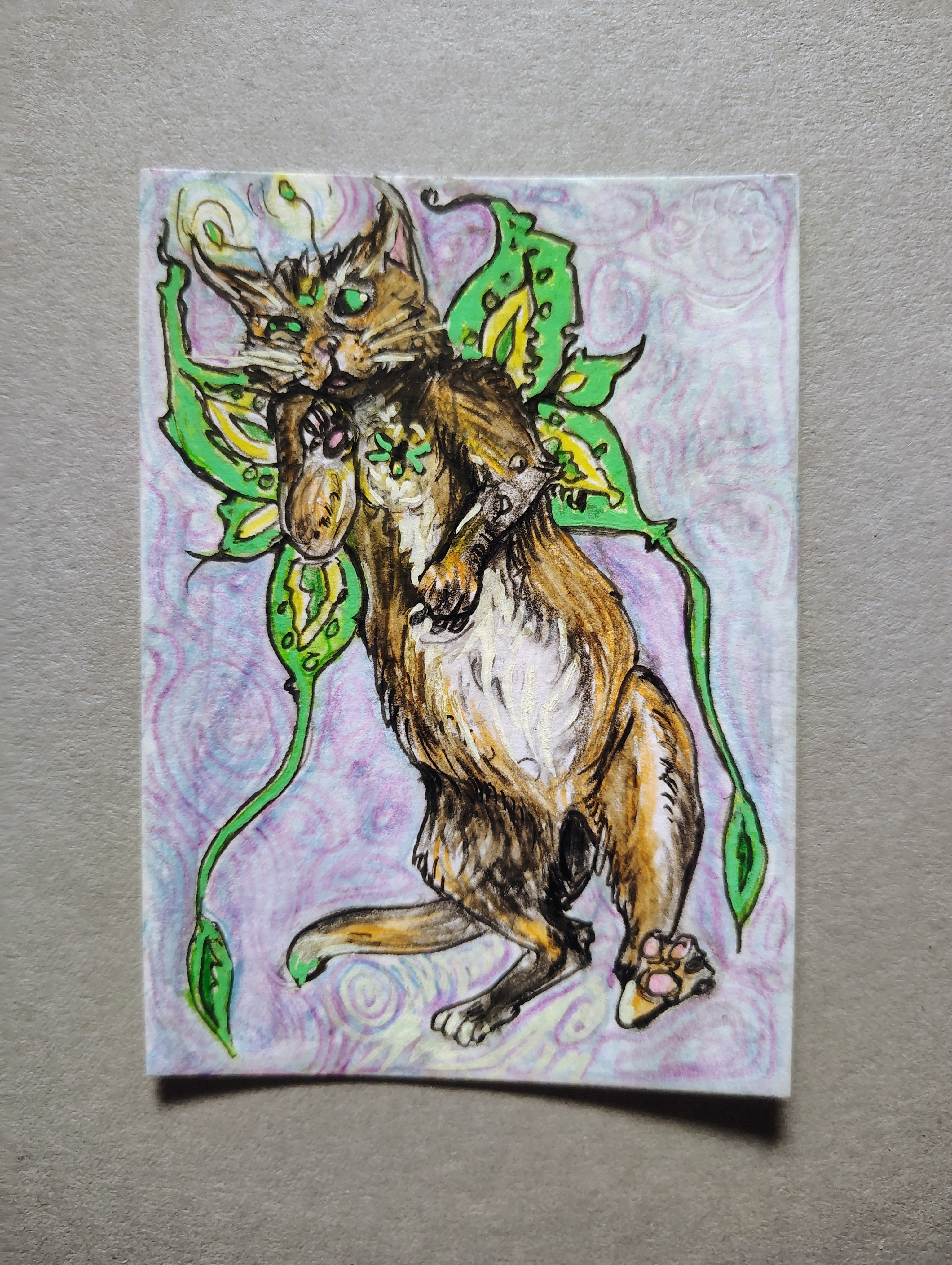 Tortie Fairy aceo art card