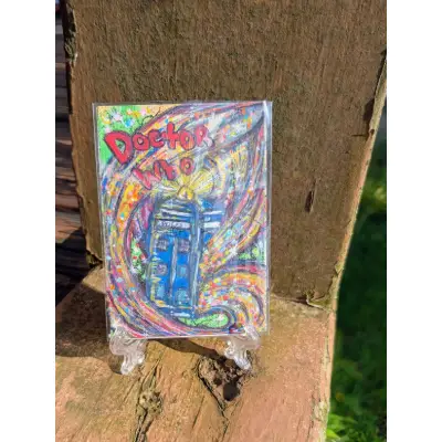 TIMEY WIMEY TARDIS aceo art card thumbnail 1