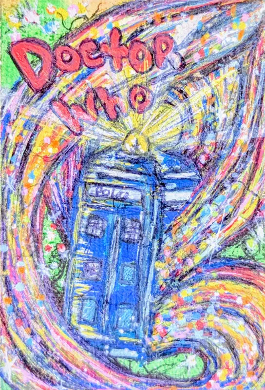 TIMEY WIMEY TARDIS aceo art card