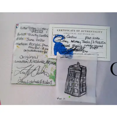 TIMEY WIMEY TARDIS aceo art card thumbnail 2