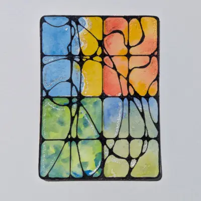 Abstract Stained Glass #5 aceo art card thumbnail 3
