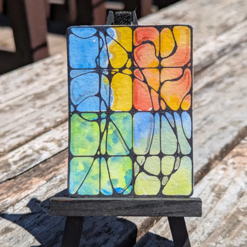 Abstract Stained Glass #5 aceo art card