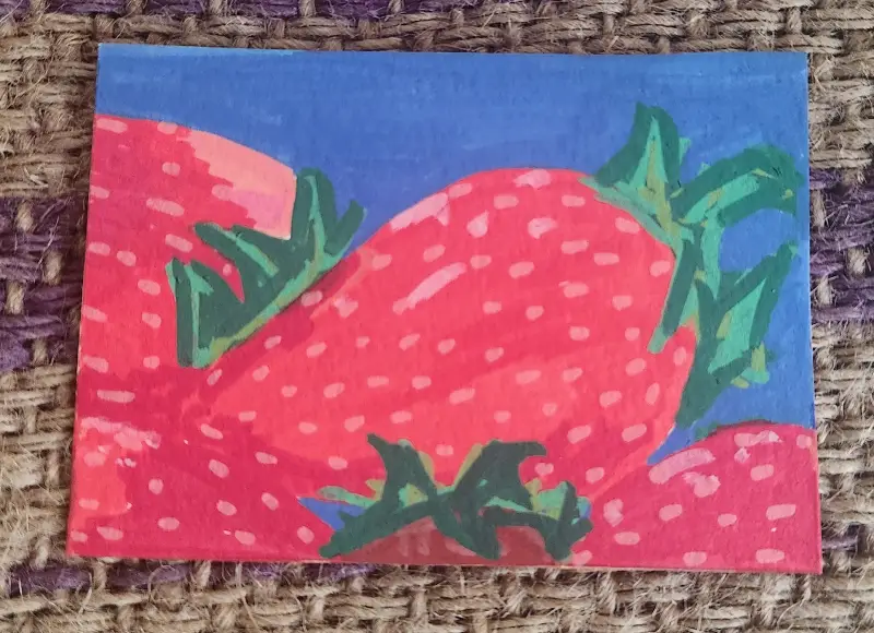 Red Flavor aceo art card