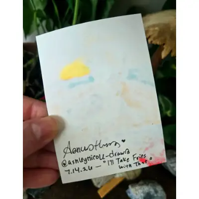 I'll Take Fries With That - Original ACEO aceo art card thumbnail 2