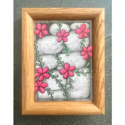Flowers Ivy Stones Illustration Print, Botanical Art, Floral Wall Decor, Nature Lover Gift aceo art card thumbnail 2