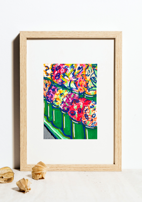 NY Flower Stall aceo art card thumbnail 1
