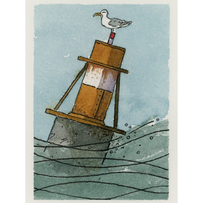 Buoy 110 aceo art card thumbnail 1