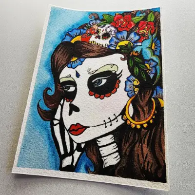 Wondering Why aceo art card thumbnail 2
