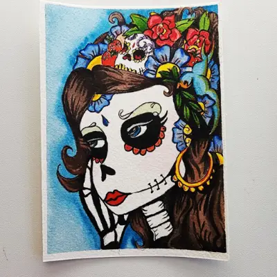 Wondering Why aceo art card thumbnail 1