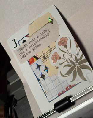 Flower quote card #272 by Mazerzine Mitch Albom aceo art card thumbnail 2