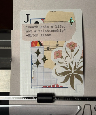 Flower quote card #272 by Mazerzine Mitch Albom aceo art card thumbnail 1