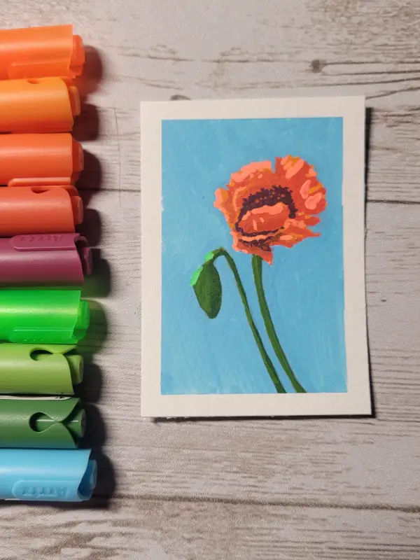 Red Flower 1/1 aceo art card