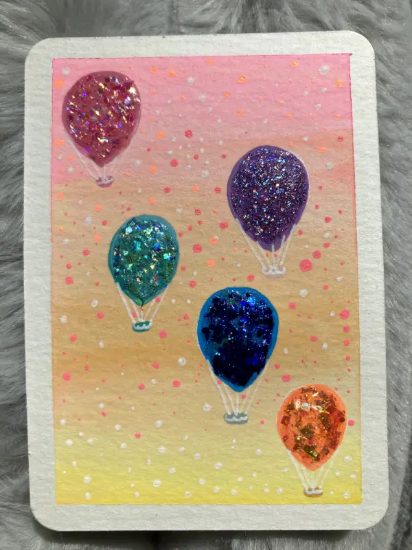 Floating Sunset aceo art card