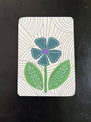 Blue Flower aceo art card thumbnail 2