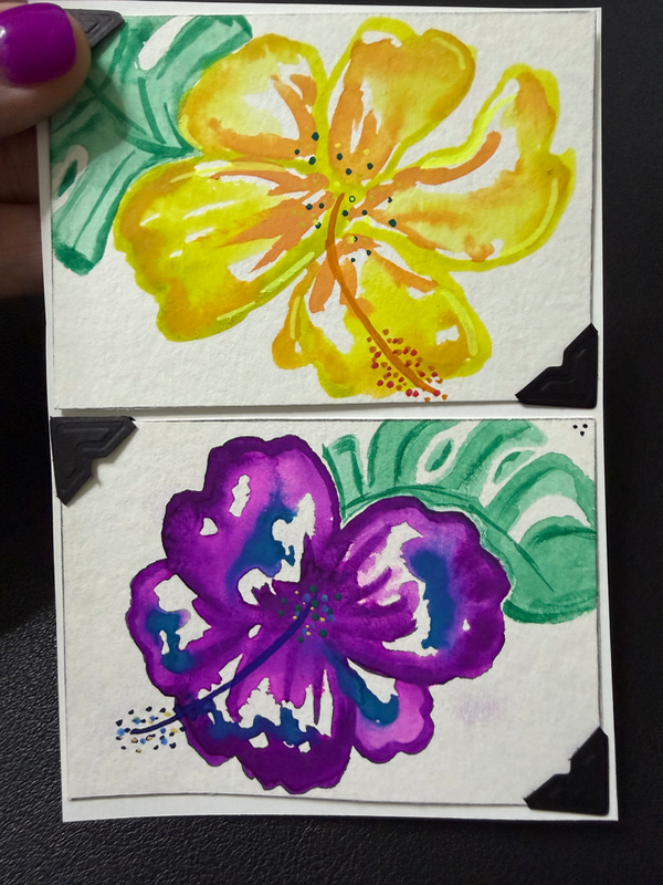 Tropical Blooms aceo art card