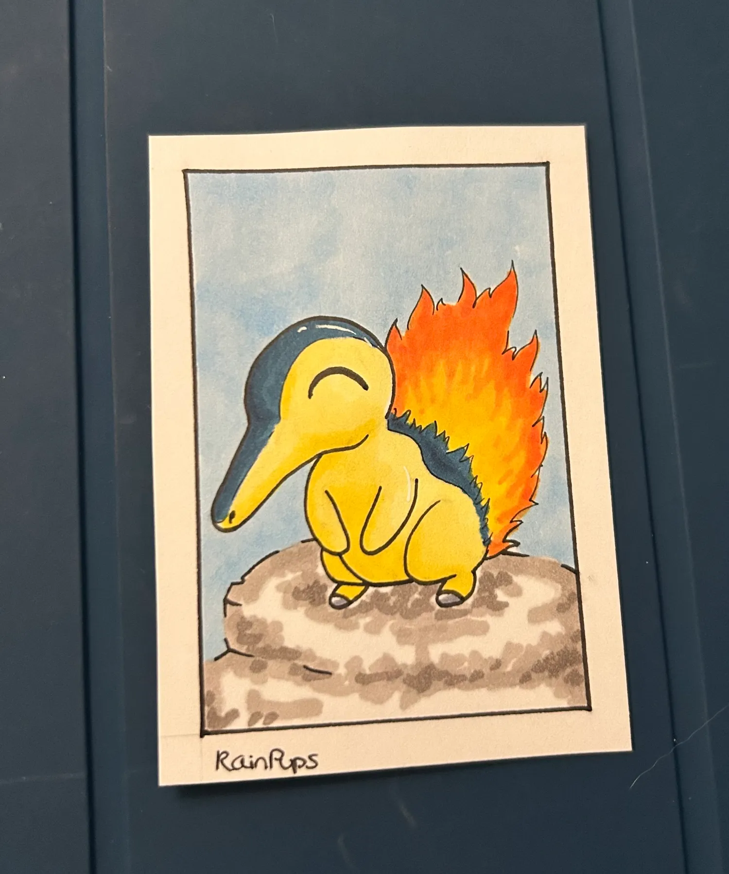 Pokemon Cyndaquil aceo art card
