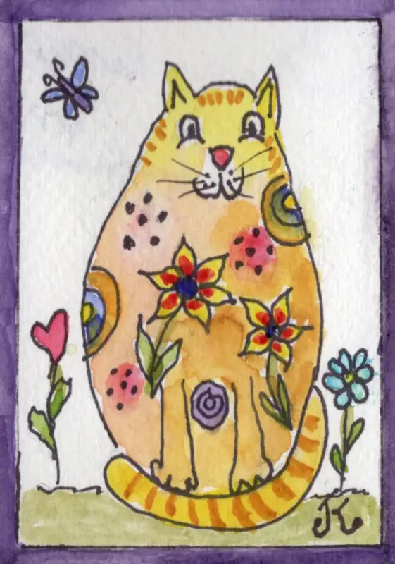 Looking pretty aceo art card