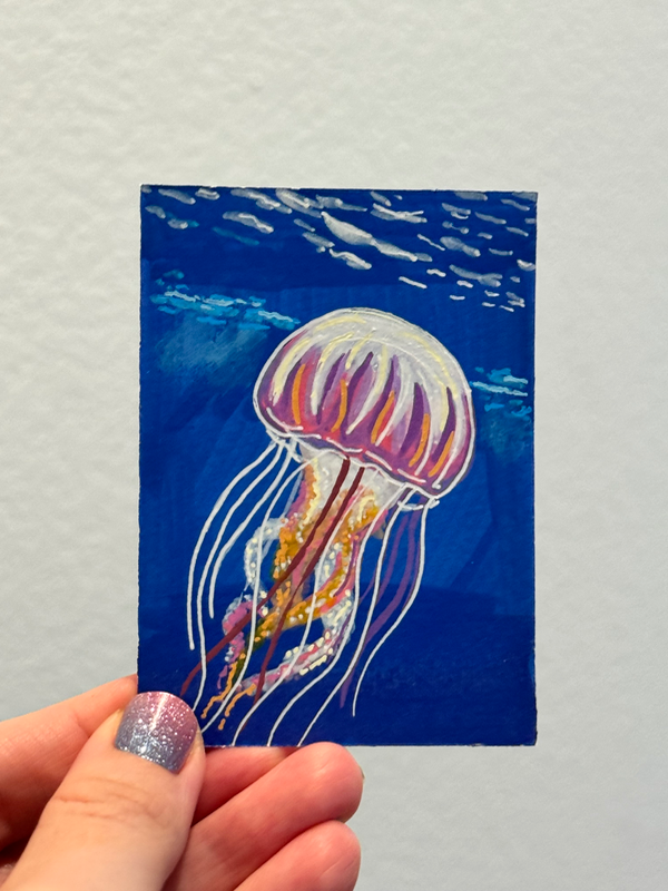 Jellyfish aceo art card